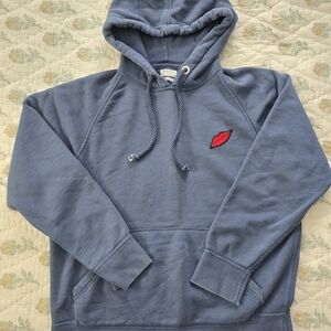 rag & bone Blue Hoodie with Red Patch